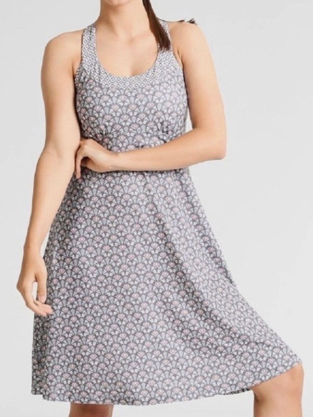 Prana Cali Sleeveless Racerback Printed Day Athleisure Backyard Dress - Picture 4 of 11